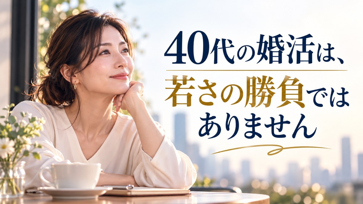 40代の婚活は、若さの勝負ではありません