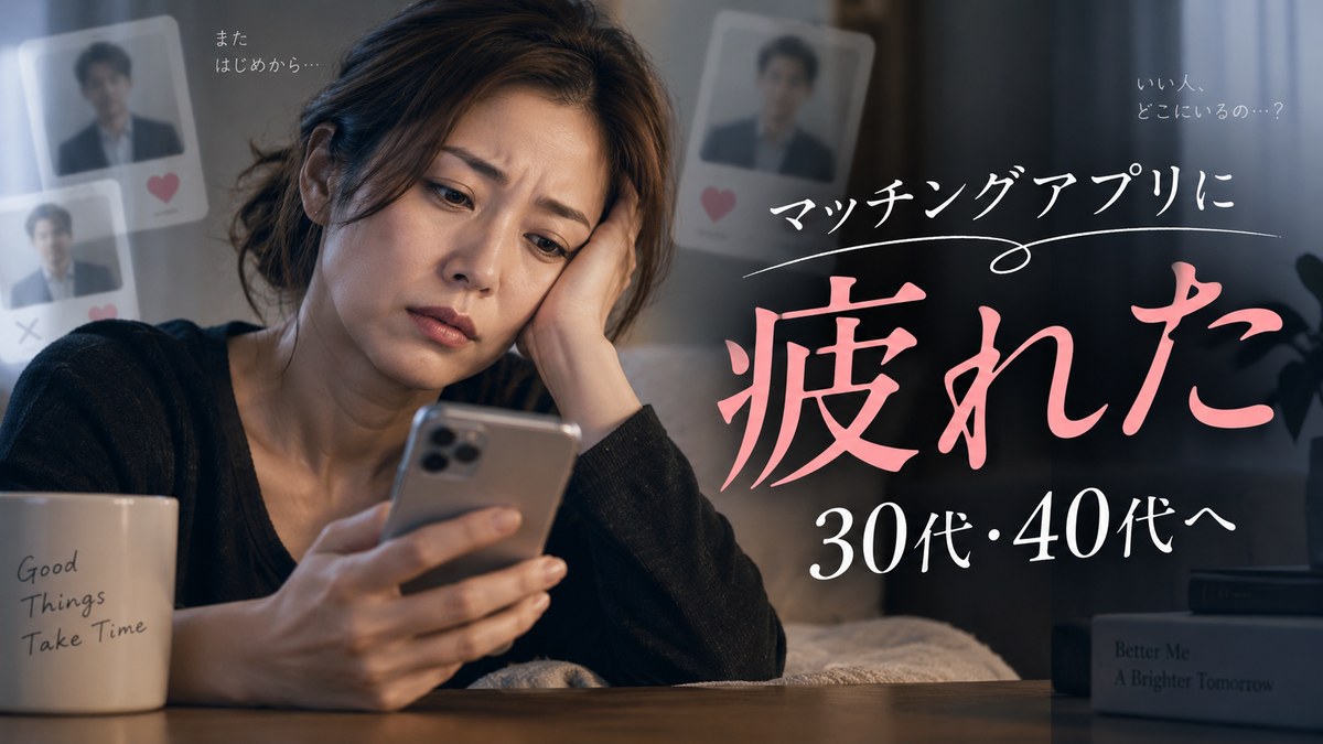 マッチングアプリに疲れた30代・40代へ