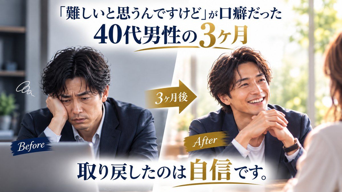 「難しいと思うんですけど」が口癖だった40代男性の3ヶ月