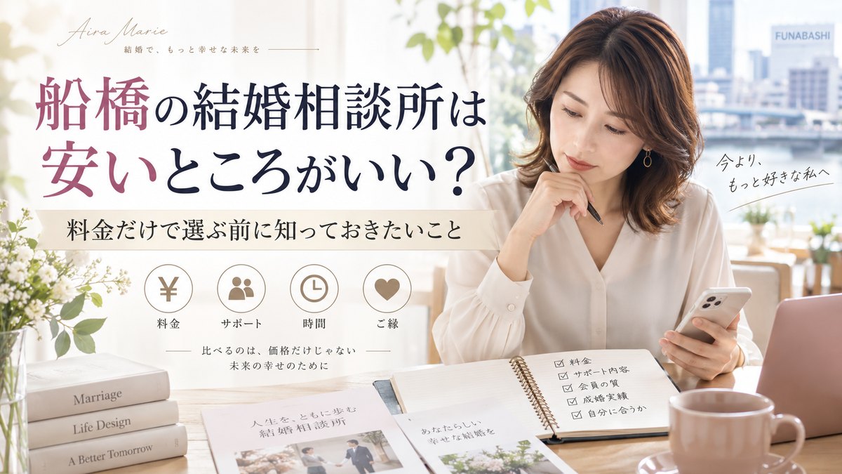 船橋の結婚相談所は安いところがいい？料金だけで選ぶ前に知っておきたいこと