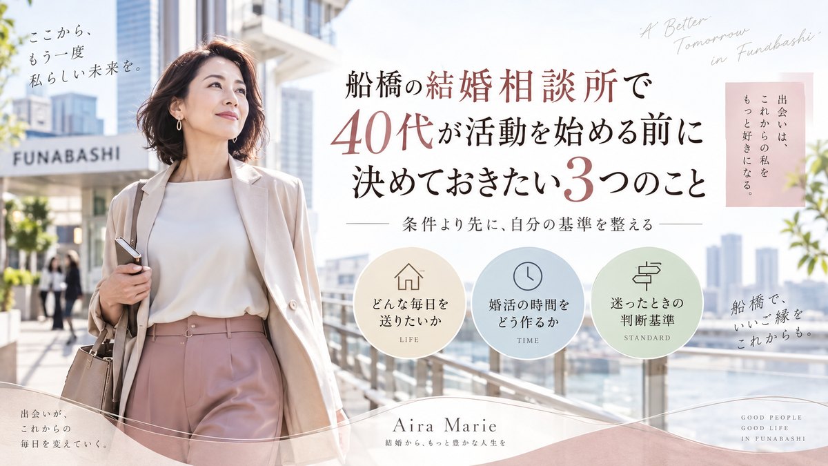 船橋の結婚相談所で40代が活動を始める前に決めておきたい3つのこと