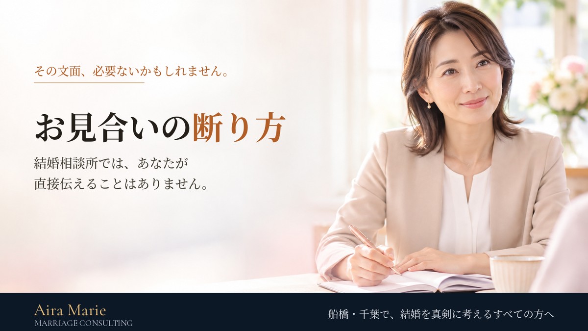 お見合いの断り方｜結婚相談所では、あなたが直接伝えることはありません