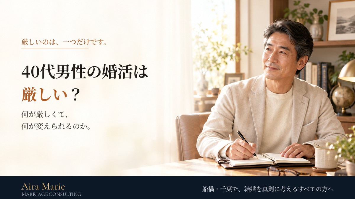40代男性の婚活は厳しい？何が厳しくて、何が変えられるのか