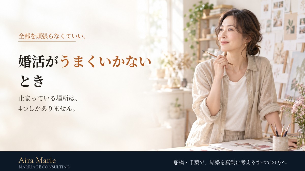 婚活がうまくいかないとき、止まっている場所は4つしかない