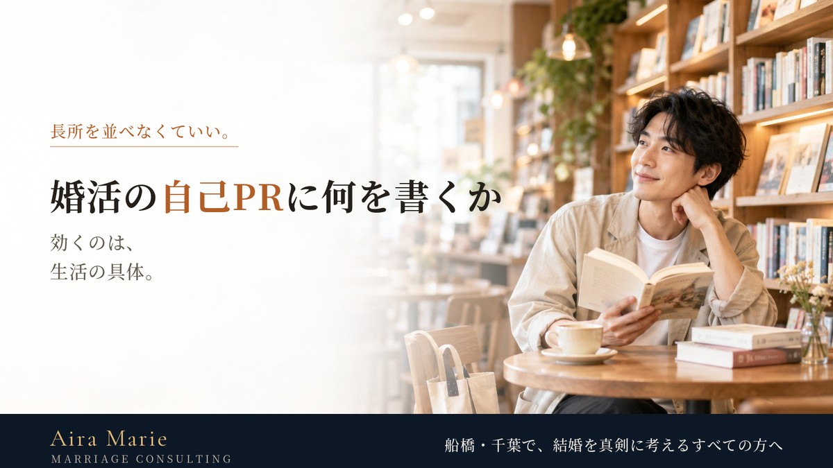 婚活の自己PRに何を書くか|長所より効くのは生活の具体