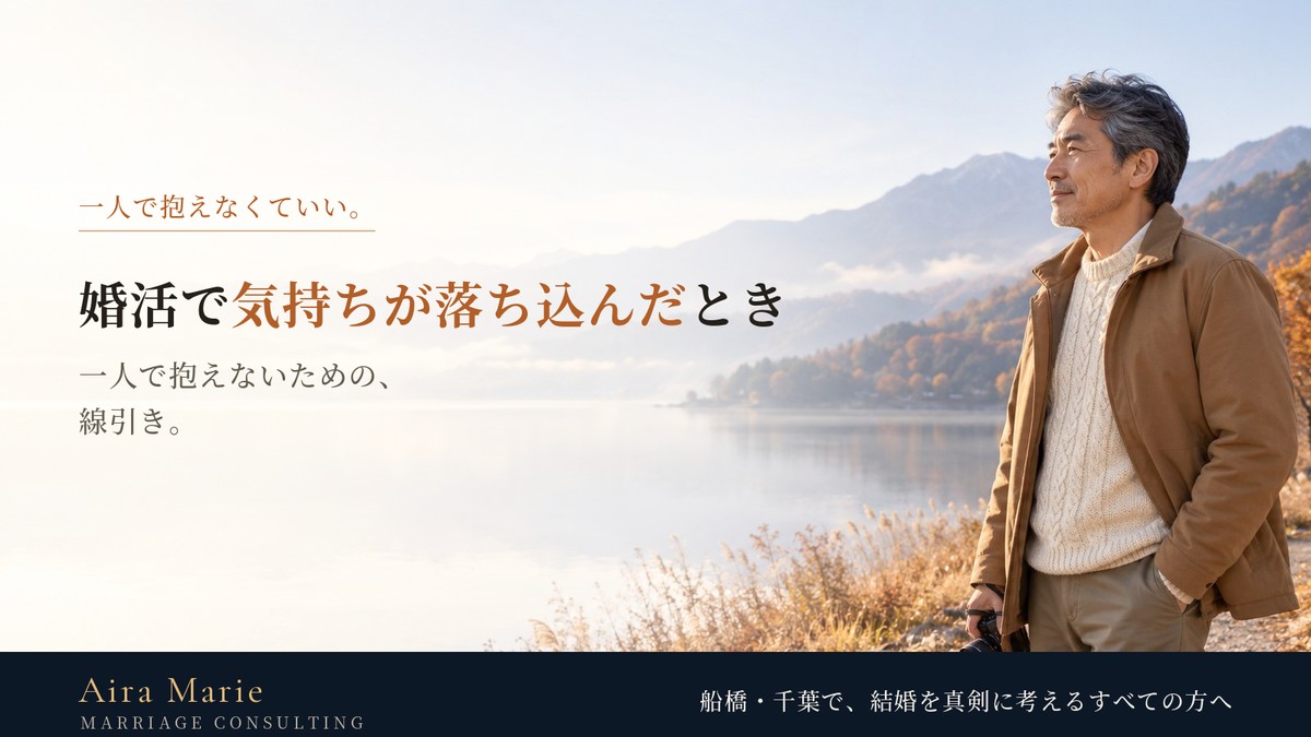 婚活で気持ちが落ち込んだとき|一人で抱えないための線引き