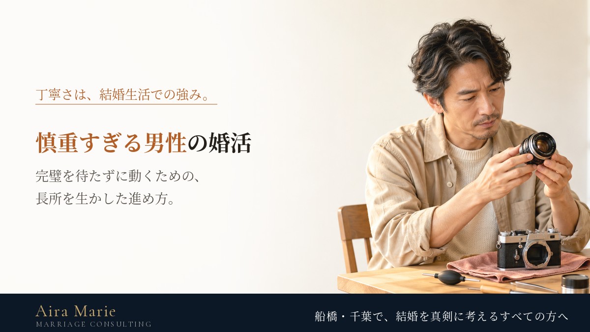 慎重・完璧主義な男性の婚活｜止まりやすいところと、長所を生かした進め方