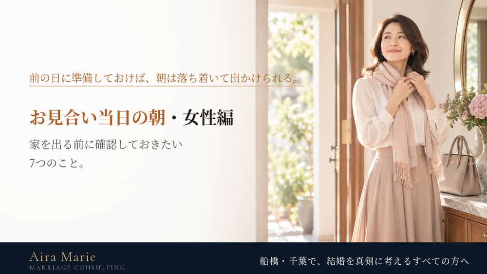 お見合い当日の朝、女性が家を出る前に確認しておきたい7つのこと