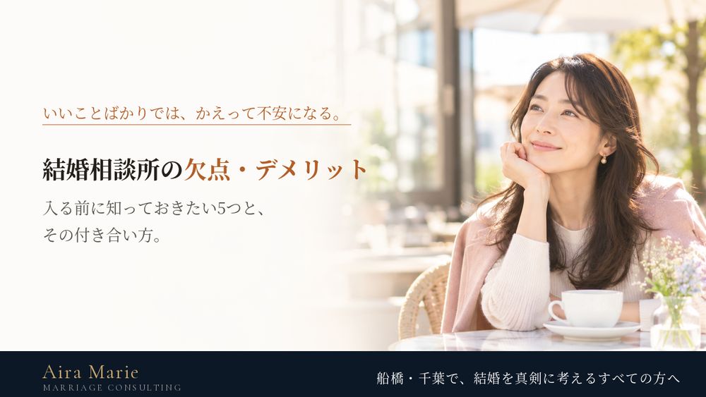 結婚相談所の欠点・デメリット｜入る前に知っておきたい5つと、その付き合い方