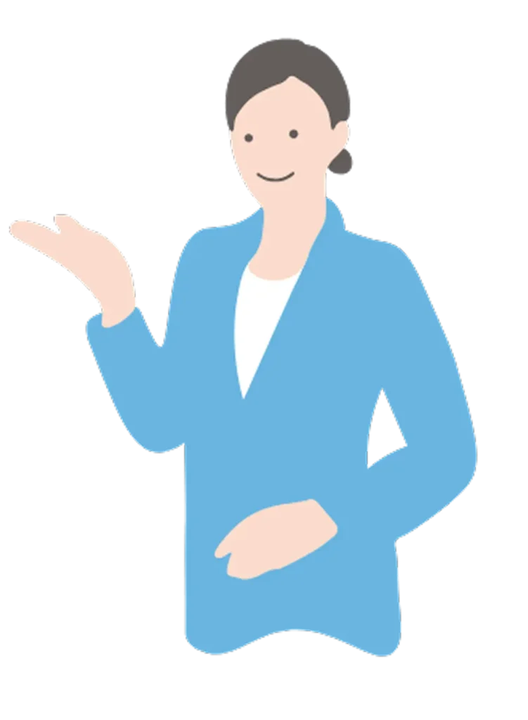 案内する女性スタッフのイラスト